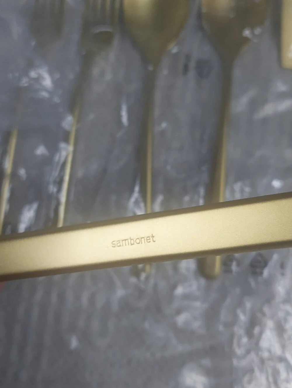 NEW! Quince- Sambonet Gia Minimalist 6 Piece Brushed Gold Serving Set! (X66)